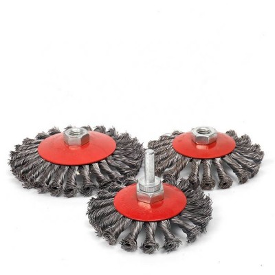 Wholesale Best Selling Thread Twisted Knotted Level Wire Brush Metal Flexible Grinded Rusted Disc Industrial Brush