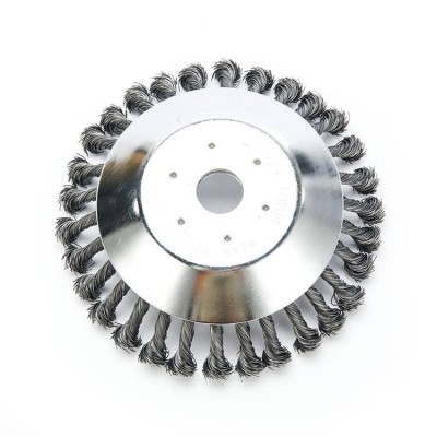 Twisted Knot Wire Abrasive Wire Drawing Wheel Burnishing Brush