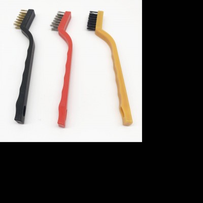 Plastic Handle Polishing Small Portable Set Nylon Brass Stainless Steel Tool Wire Brush